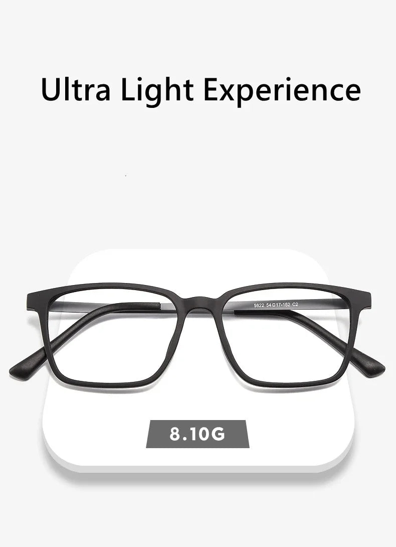 Ultra-Light Square Rubber Titanium Myopia Eyewear Frame Women Blue Light Blocking Optical Prescription Glasses Frame Men 9822