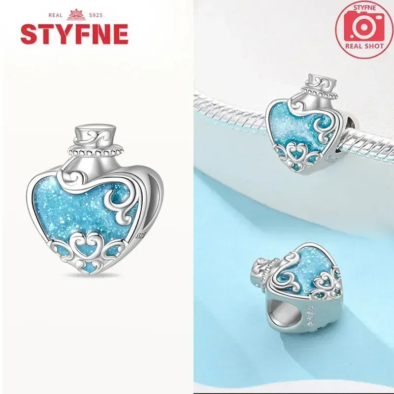 S925 Silver Glow-in-the-dark Firefly Charm Pendant Fit Original Charms Bracelet Gift Beads for Women Diy Fine Jewelry Gifts