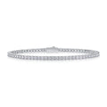 JIUZUAN S925 Sterling Silver Moissanite Tennis Bracelet for Women Simple Row Design Elegant Sparkling Jewelry for Daily Wear