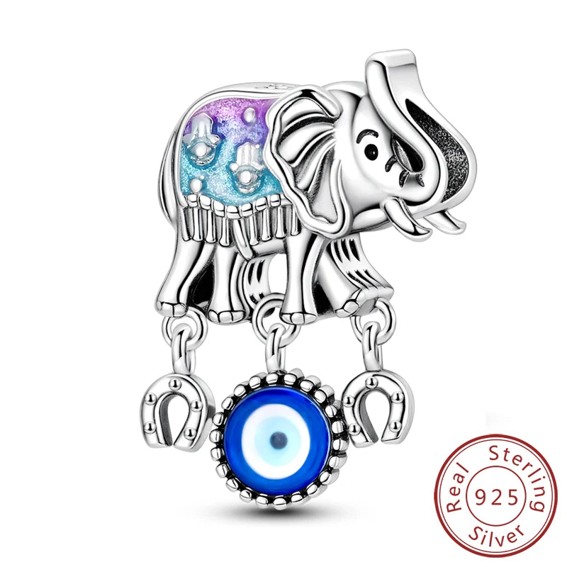 New 925 Silver Dream Charms Baeds Angel Devil's Eye Fatima's Hand Cross Charms Pendant Fit Original Bracelet Women Jewelry Gift