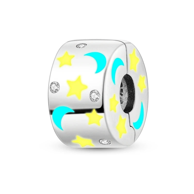 Charm Hot Sales 925 Sterling Silver Charms Beads CZ pave Round Clip Charms Fit Original Bracelet Necklace Charms Jewelry Gift