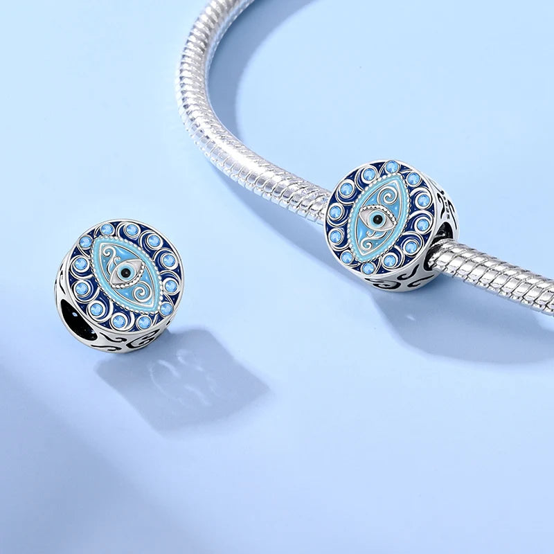 New 925 Silver Dream Charms Baeds Angel Devil's Eye Fatima's Hand Cross Charms Pendant Fit Original Bracelet Women Jewelry Gift