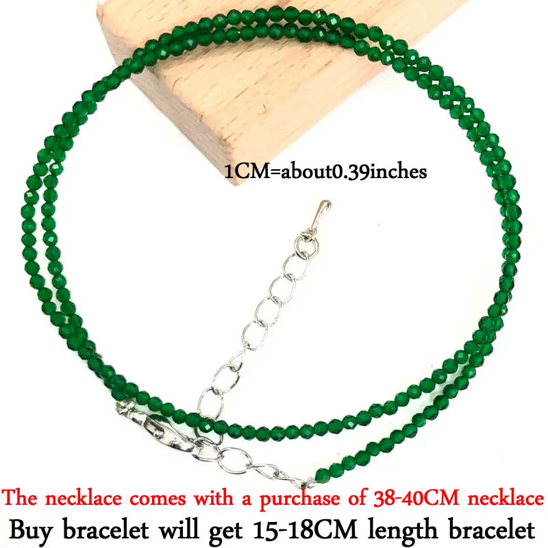 Mini -Faceted Gem Beads Necklaces For Women Natural Stone Chokers Agate garnet pearl Chain Handmade bracelet Yoga Jewelry Female