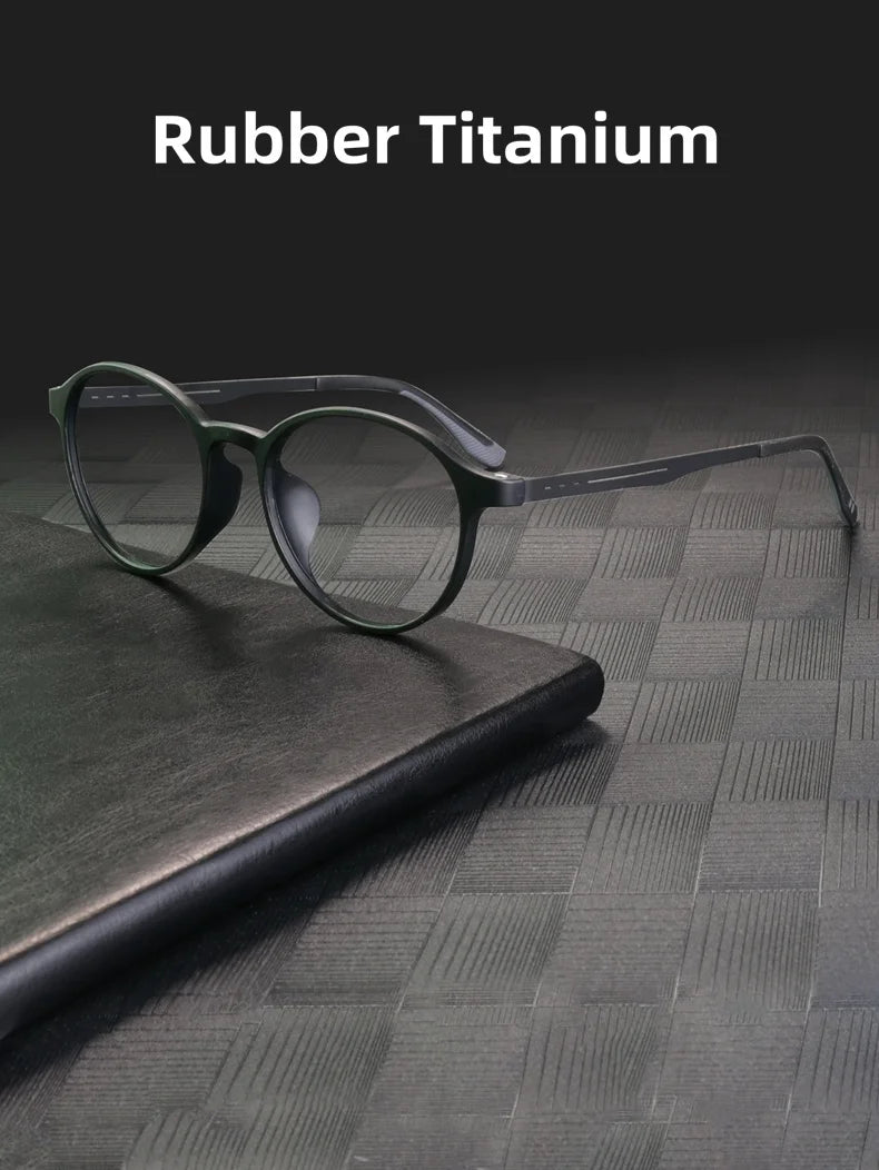 New Ultralight Rubber Titanium Alloy TR90 Myopia Glasses Retro Round Optical Prescription Eyeglasses Frame Men And Women Eyewear