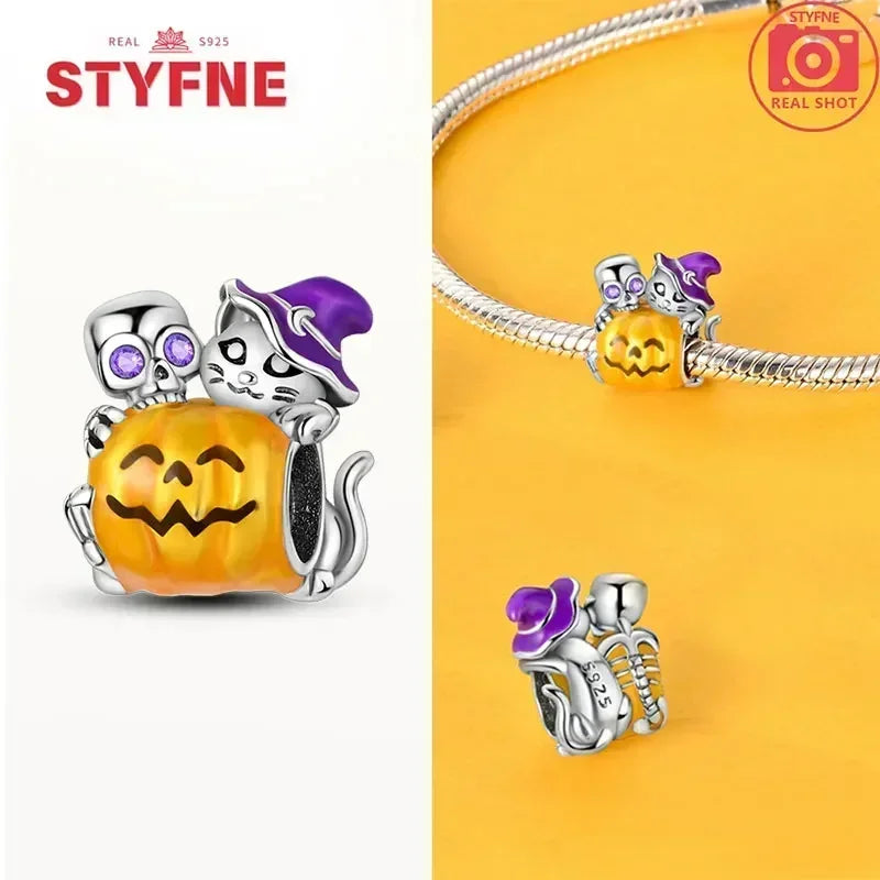 S925 Silver Glow-in-the-dark Firefly Charm Pendant Fit Original Charms Bracelet Gift Beads for Women Diy Fine Jewelry Gifts