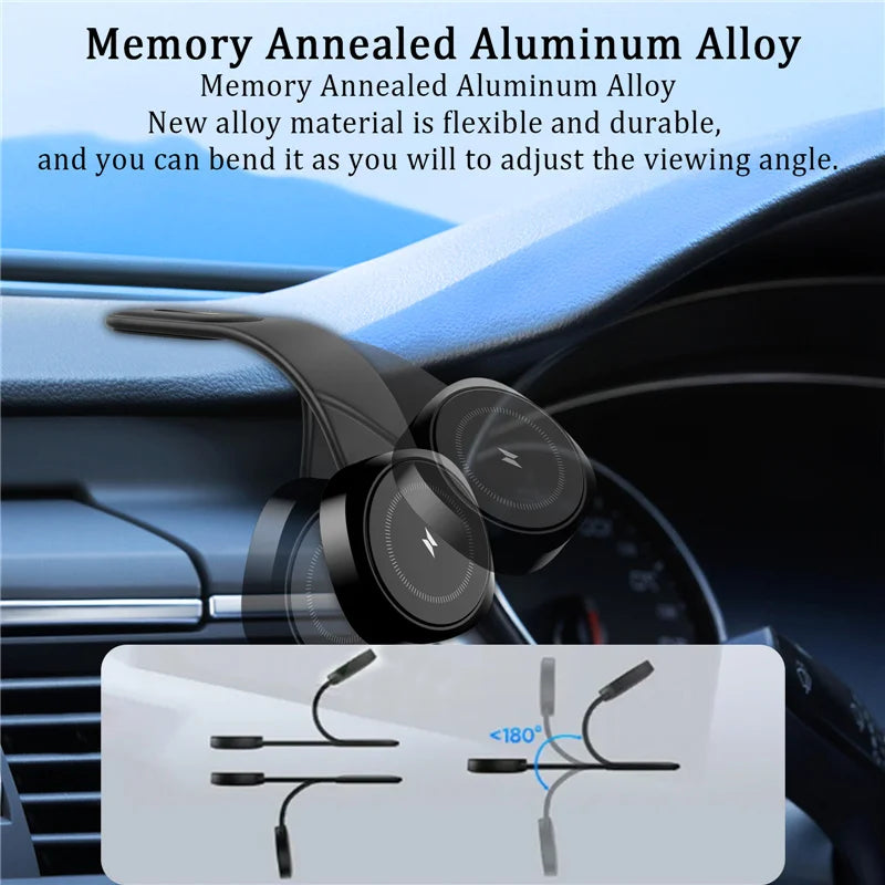 Magnetic Car Wireless Charger Fast Charging Car Phone Holder Center Control Screen Dashboard for iPhone 15 14 13 12 Pro Max Mini