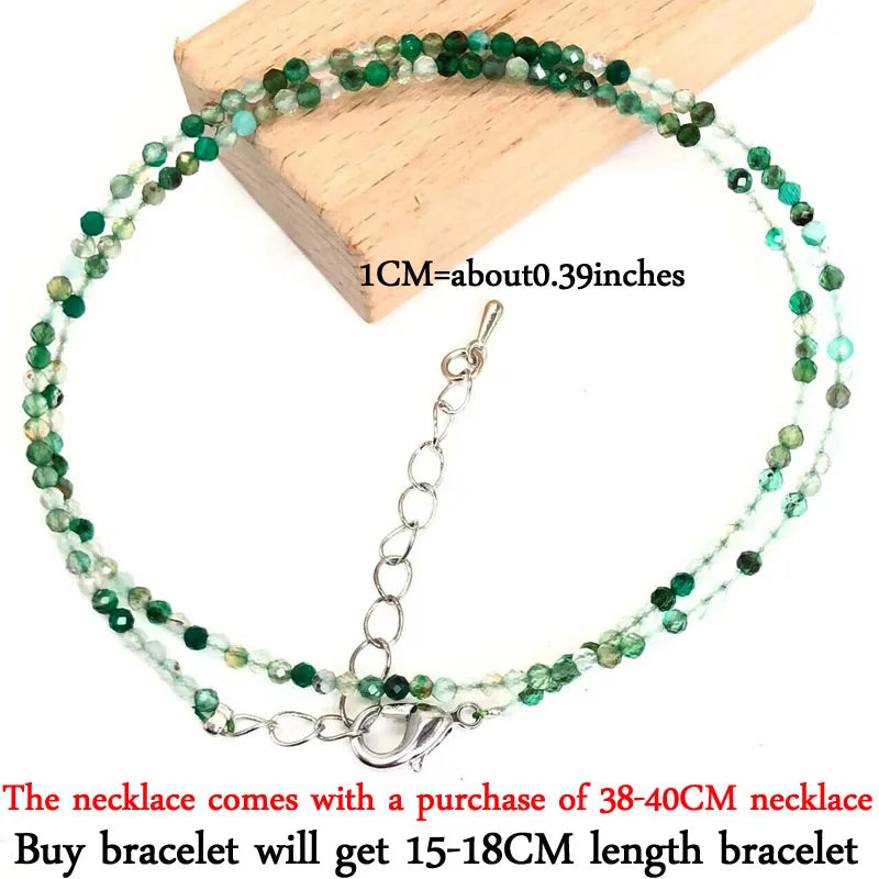 Mini -Faceted Gem Beads Necklaces For Women Natural Stone Chokers Agate garnet pearl Chain Handmade bracelet Yoga Jewelry Female