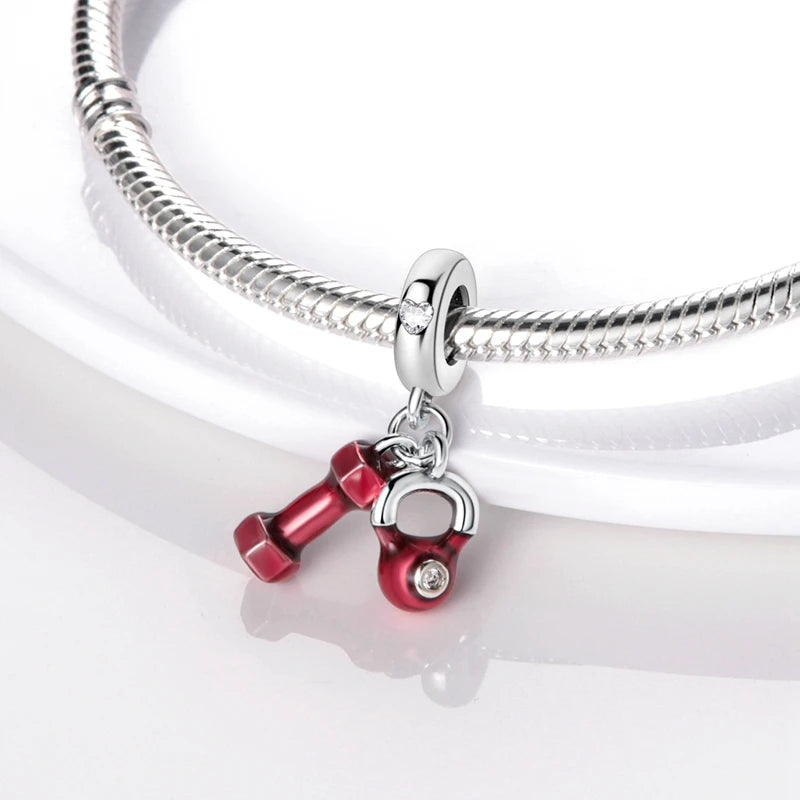 New 925 Sterling Silver Charms Bead Red Cherry Strawberry Love Heart Charm Fit Original Bracelet Pendant DIY Jewelry For Women