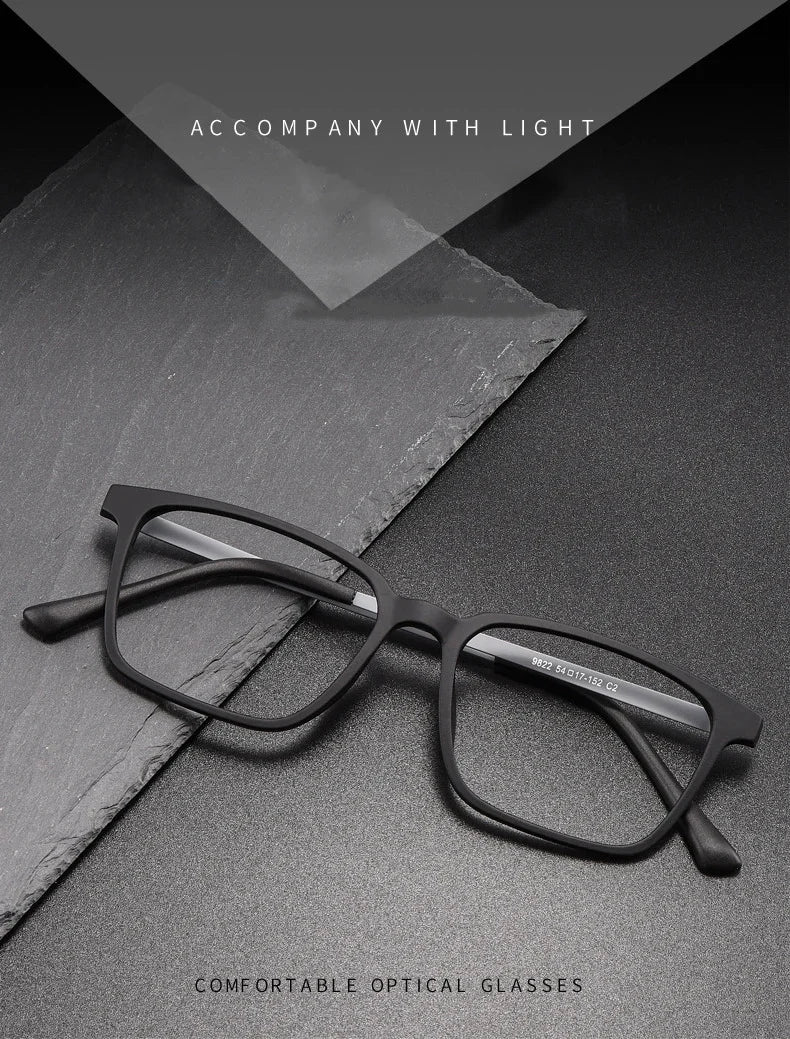 Ultra-Light Square Rubber Titanium Myopia Eyewear Frame Women Blue Light Blocking Optical Prescription Glasses Frame Men 9822