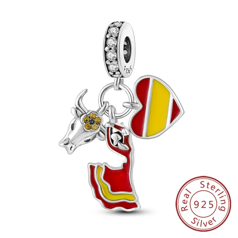 Original Charms Bead 925 Sterling Silver Paris Tower Car Map Castle Travel Charms Fit Pendant Bracelets Women DIY Jewelry Making