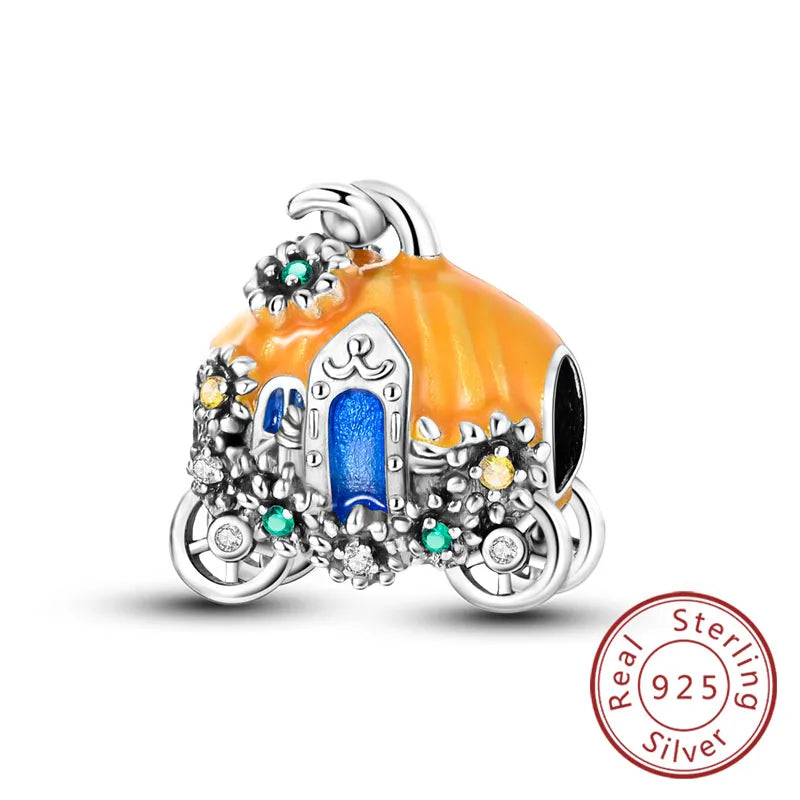 Original Charms Bead 925 Sterling Silver Paris Tower Car Map Castle Travel Charms Fit Pendant Bracelets Women DIY Jewelry Making
