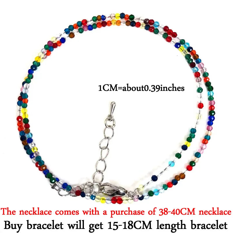 Mini -Faceted Gem Beads Necklaces For Women Natural Stone Chokers Agate garnet pearl Chain Handmade bracelet Yoga Jewelry Female