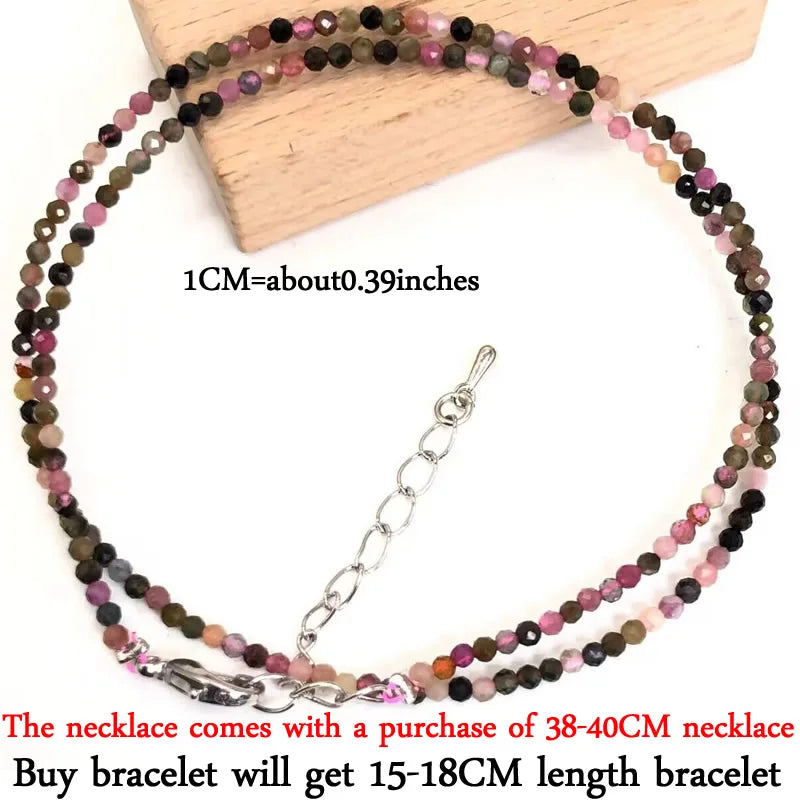 Mini -Faceted Gem Beads Necklaces For Women Natural Stone Chokers Agate garnet pearl Chain Handmade bracelet Yoga Jewelry Female