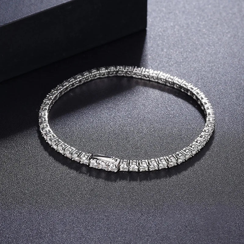Factory Price D VVS1 Moissanite Tennis Bracelet 925 Sterling Silver Single Row Classics with GRA Bracelets for Women Man Jewelry