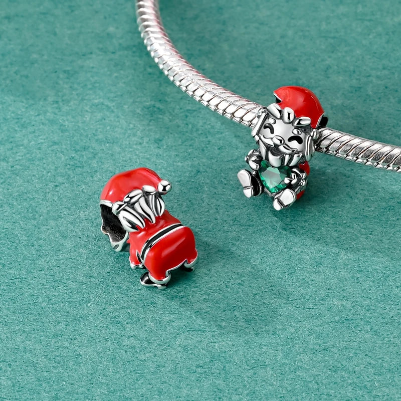 Christmas Charm Bead Pendant 925 Sterling Silver Christmas Elk Snowman Santa Claus Charm Fit Original Bracelet Women DIY Jewelry