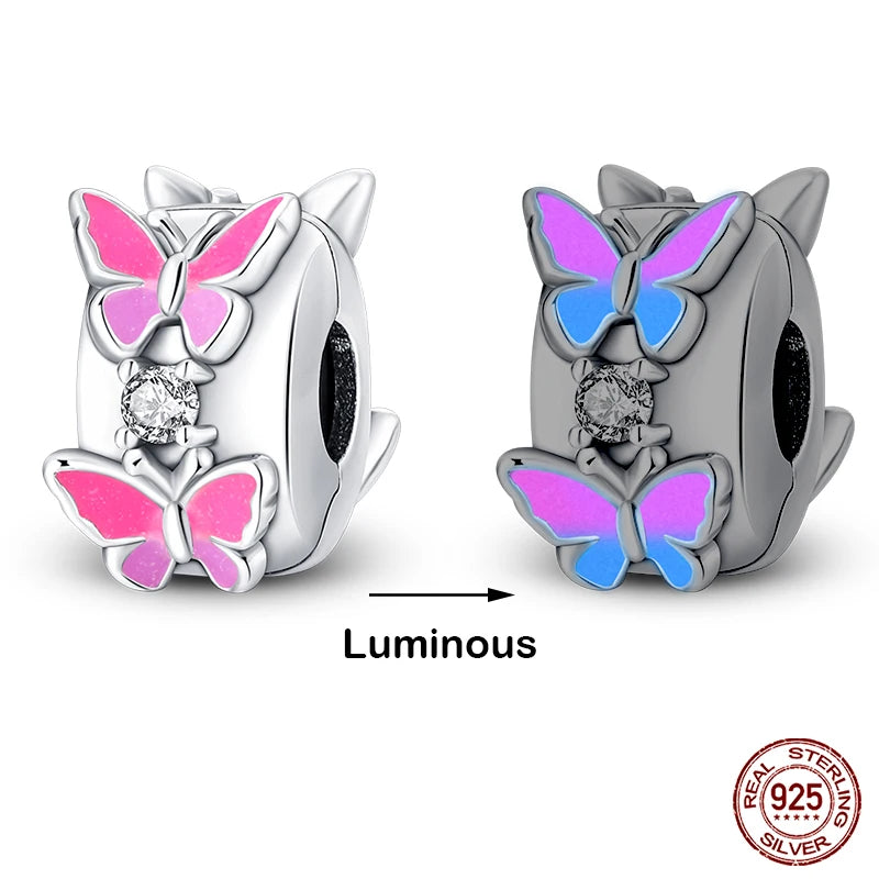 Hot Sale silver-plated Glow in the dark Firefly Honeybee Star Charms Beads Fit Qikaola Original Bracelets Fine DIY Jewelry Gift