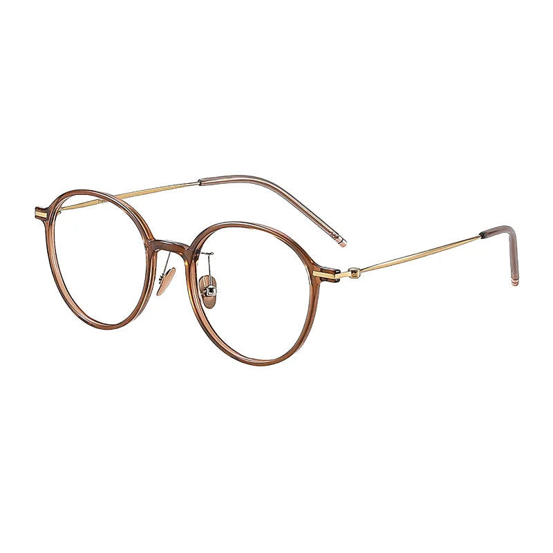 F·DRACON Ultra Light Titanium Eyeglass Frame Retro Round Men's And Women's Eyeglass Frame 9g Optical Prescription Frame 9206