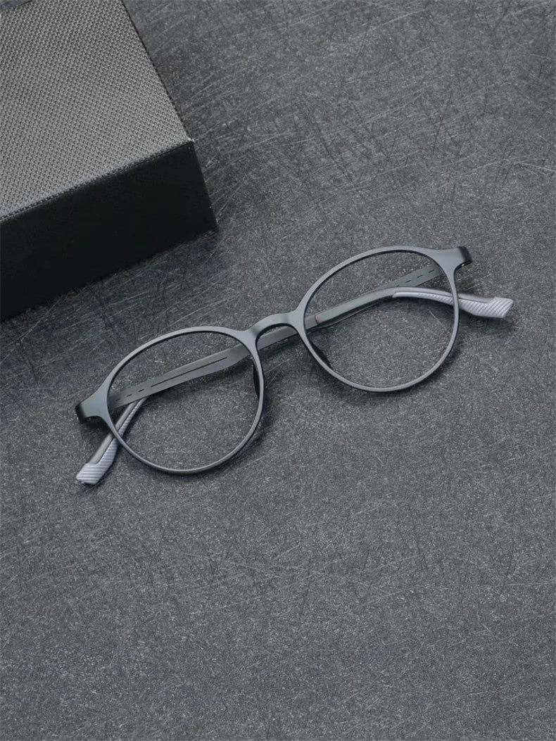 New Ultralight Rubber Titanium Alloy TR90 Myopia Glasses Retro Round Optical Prescription Eyeglasses Frame Men And Women Eyewear