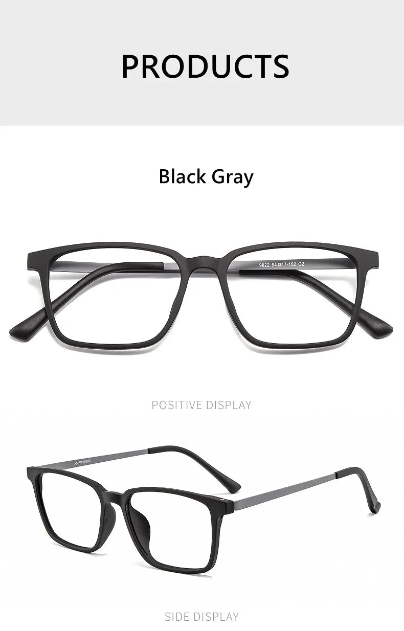 Ultra-Light Square Rubber Titanium Myopia Eyewear Frame Women Blue Light Blocking Optical Prescription Glasses Frame Men 9822