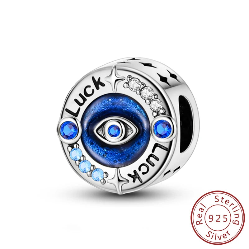 New 925 Silver Dream Charms Baeds Angel Devil's Eye Fatima's Hand Cross Charms Pendant Fit Original Bracelet Women Jewelry Gift