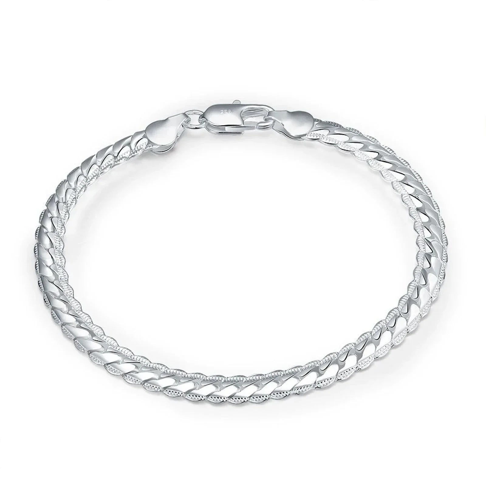 925 Sterling Silver 8/16/18/20/22/24 Inch 6mm Side Chain Necklace Bracelet For Woman Men Fashion Charm Wedding Jewelry