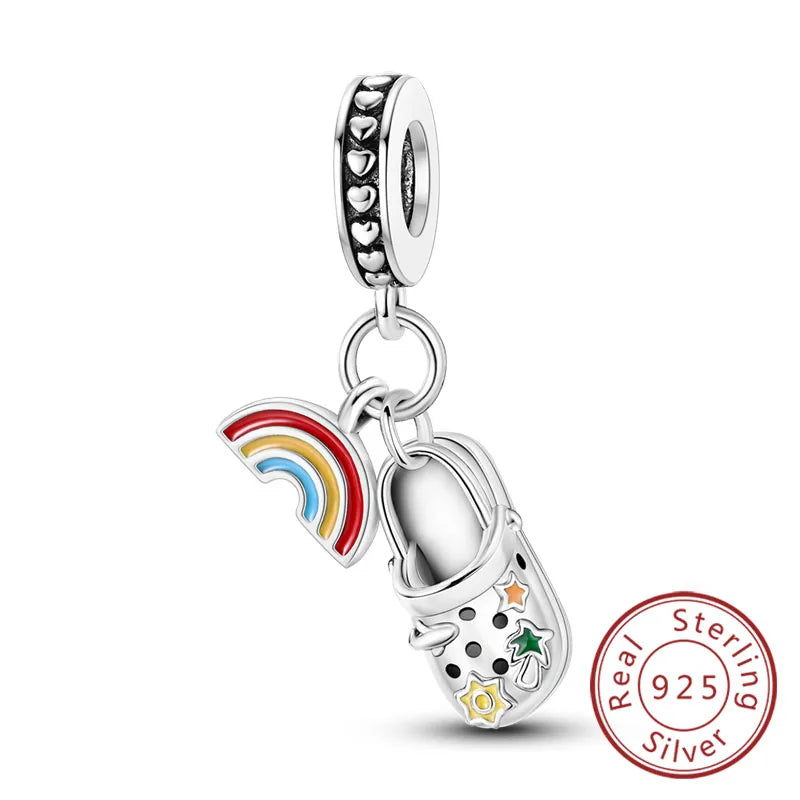 Fit Original 925 Sterling Silver Charms Beads Wine Glass Coffee Cup Charms Pendant For Women Bracelet Charms DIY Jewelry Gift