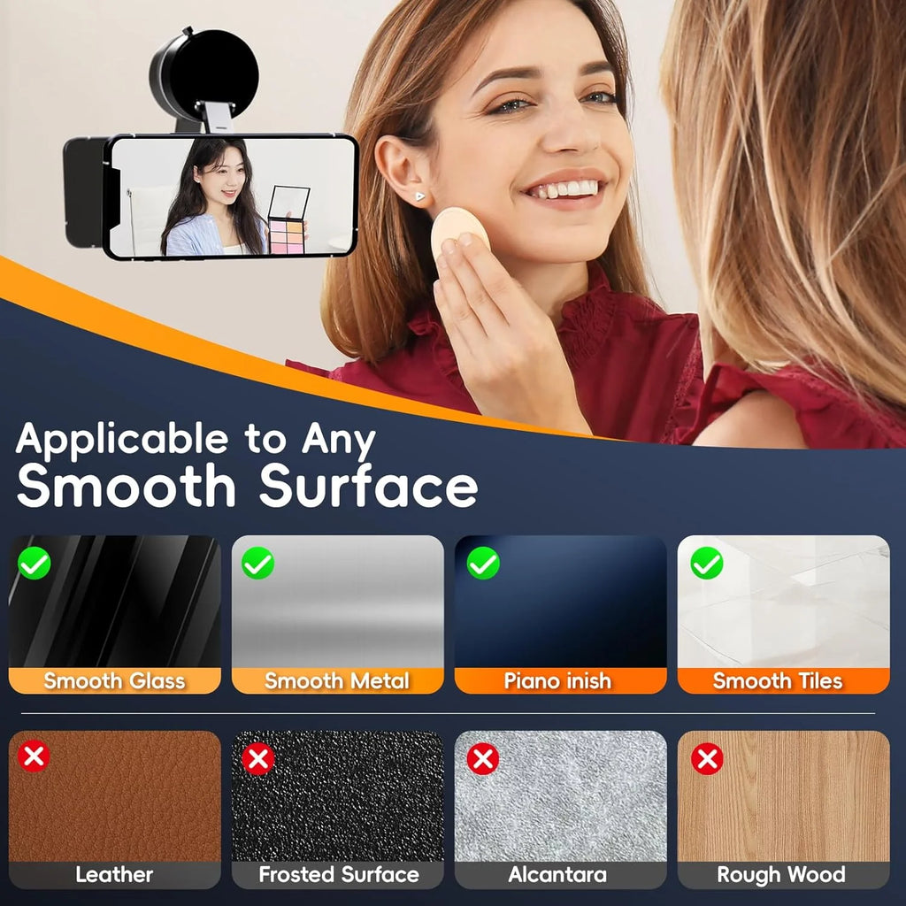 Upgraded Aluminum Alloy Vacuum Magnetic Car Phone Holder with 360° Rotation & Foldable Design Strong Magnetic Absorption