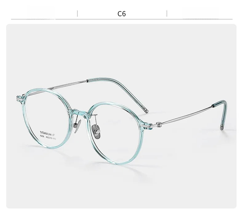 F·DRACON Ultra Light Titanium Eyeglass Frame Retro Round Men's And Women's Eyeglass Frame 9g Optical Prescription Frame 9206