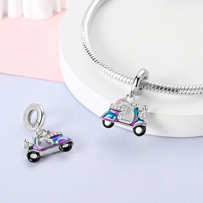 Original Charms Bead 925 Sterling Silver Paris Tower Car Map Castle Travel Charms Fit Pendant Bracelets Women DIY Jewelry Making