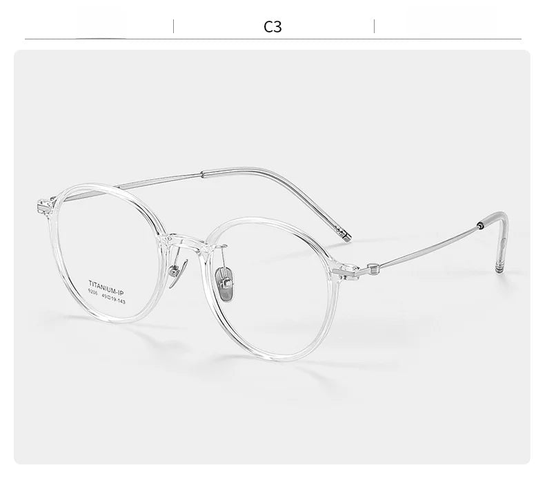 F·DRACON Ultra Light Titanium Eyeglass Frame Retro Round Men's And Women's Eyeglass Frame 9g Optical Prescription Frame 9206