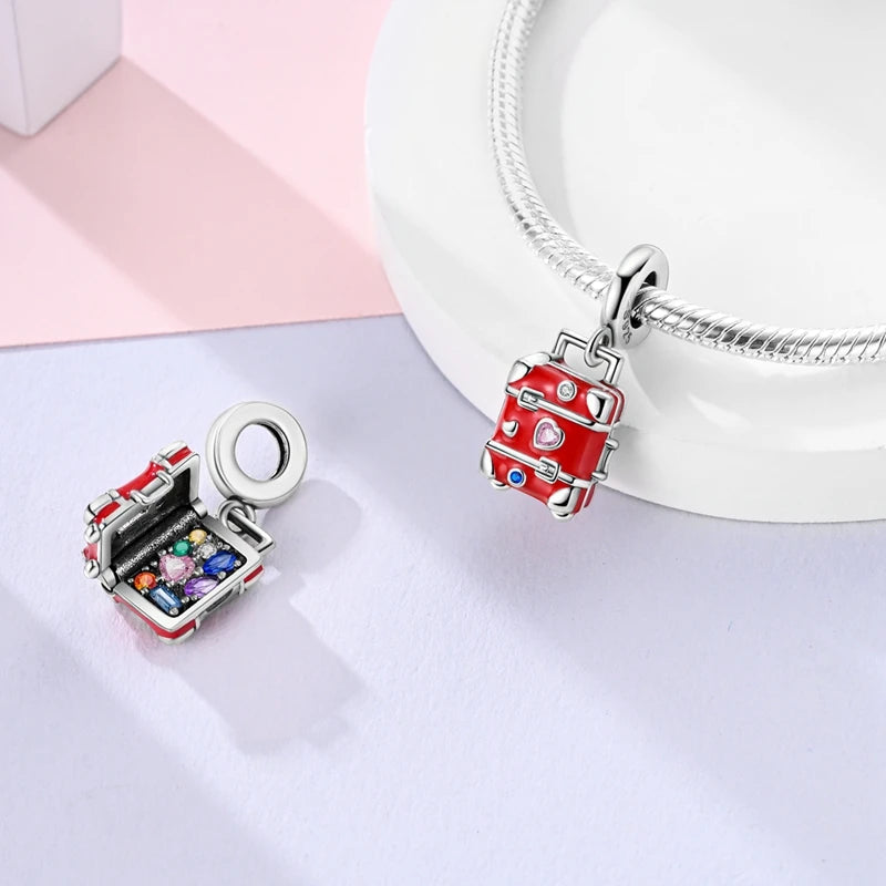 Original Charms Bead 925 Sterling Silver Paris Tower Car Map Castle Travel Charms Fit Pendant Bracelets Women DIY Jewelry Making