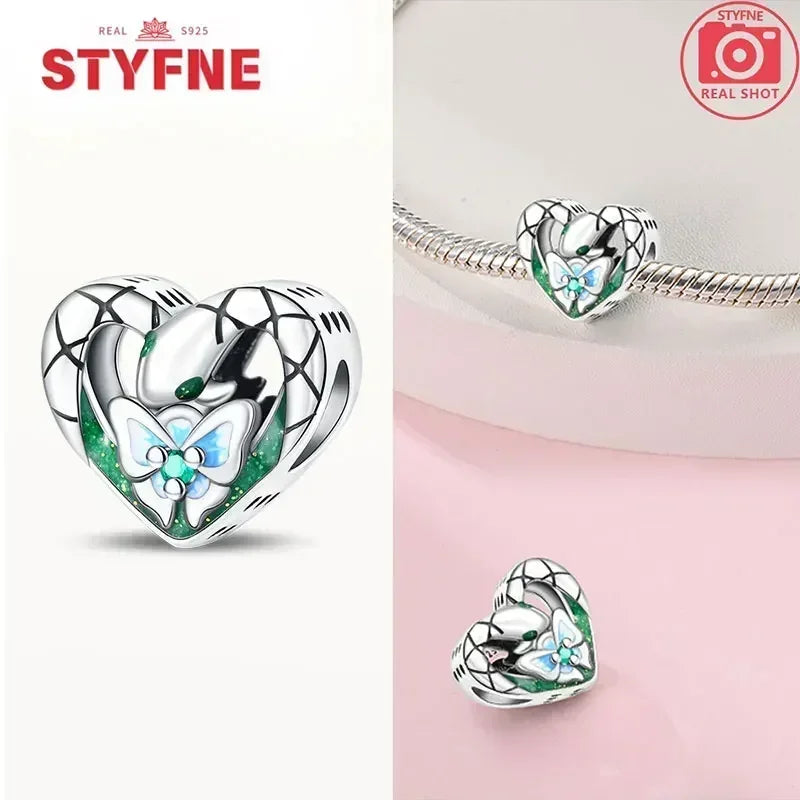 S925 Silver Glow-in-the-dark Firefly Charm Pendant Fit Original Charms Bracelet Gift Beads for Women Diy Fine Jewelry Gifts