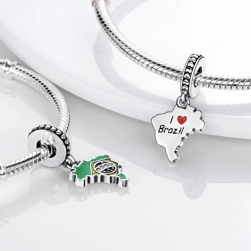 Original Charms Bead 925 Sterling Silver Paris Tower Car Map Castle Travel Charms Fit Pendant Bracelets Women DIY Jewelry Making