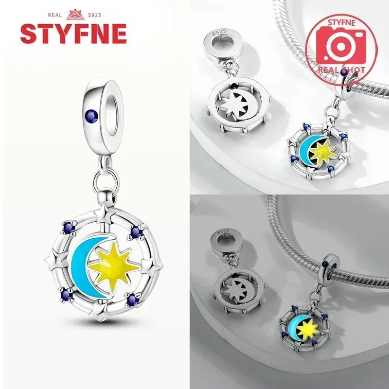 S925 Silver Glow-in-the-dark Firefly Charm Pendant Fit Original Charms Bracelet Gift Beads for Women Diy Fine Jewelry Gifts
