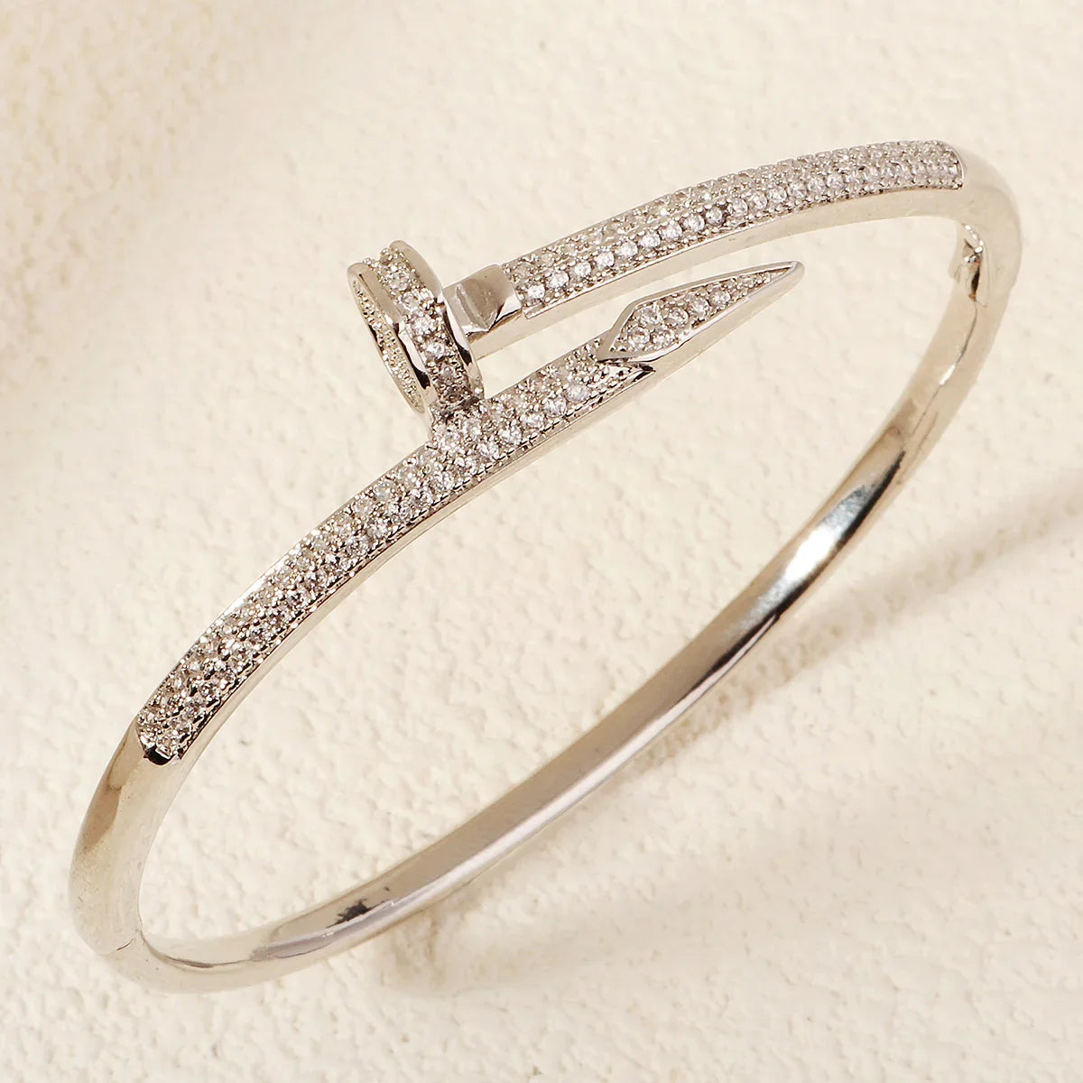 Jóias femininas pulseiras de unhas na moda pulseira de parafuso de zircão para mulheres festa diária jóias festivas