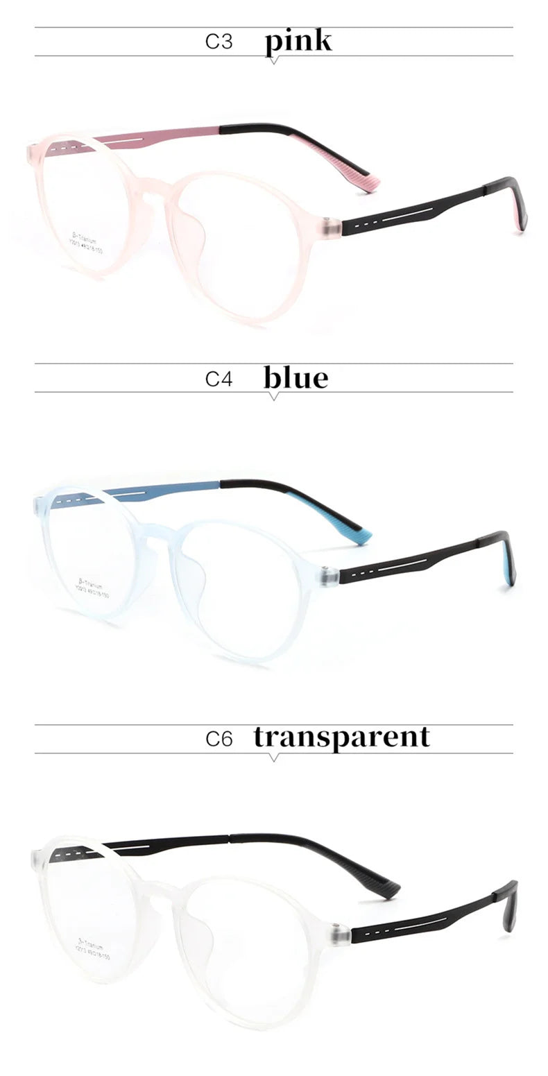 New Ultralight Rubber Titanium Alloy TR90 Myopia Glasses Retro Round Optical Prescription Eyeglasses Frame Men And Women Eyewear
