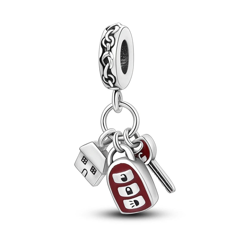 New 925 Sterling Silver Charms Bead Red Cherry Strawberry Love Heart Charm Fit Original Bracelet Pendant DIY Jewelry For Women