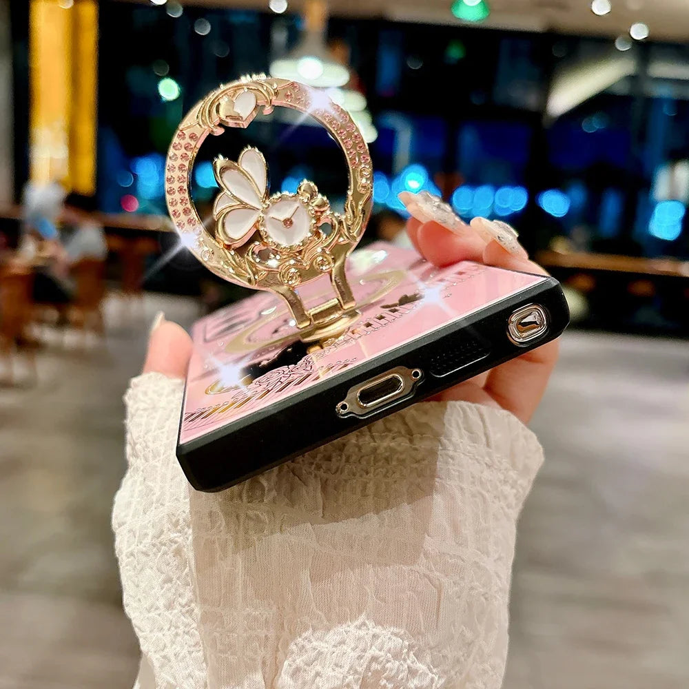 NEW Korea 360 ° Holder Magsafe Charging Phone Case for Samsung Galaxy S25 S24 S23 S22 Plus Ultra FE 5G PC+TPU Magnetic Hard Case