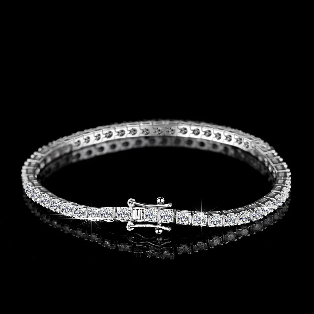 Factory Price D VVS1 Moissanite Tennis Bracelet 925 Sterling Silver Single Row Classics with GRA Bracelets for Women Man Jewelry