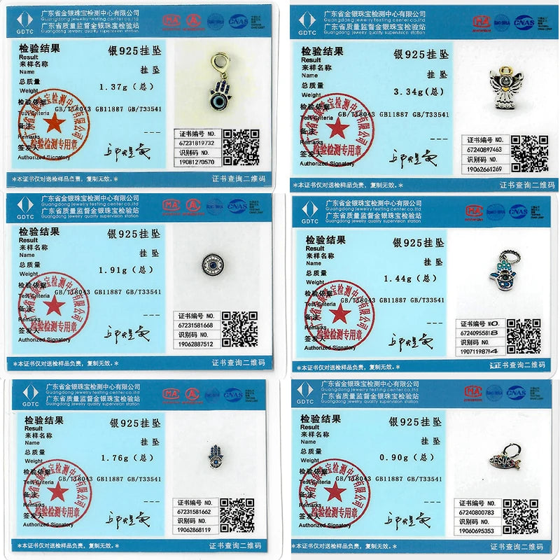 New 925 Silver Dream Charms Baeds Angel Devil's Eye Fatima's Hand Cross Charms Pendant Fit Original Bracelet Women Jewelry Gift