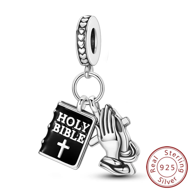 New 925 Silver Dream Charms Baeds Angel Devil's Eye Fatima's Hand Cross Charms Pendant Fit Original Bracelet Women Jewelry Gift