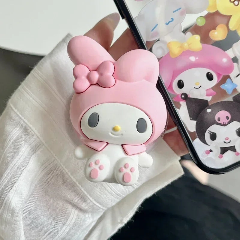 Magnetic Holder Magsafe Wireless Charge Phone Case For iPhone 16 15 14 13 12 11 Pro Max Sanrio Hello Kitty Kuromi Melody Cover