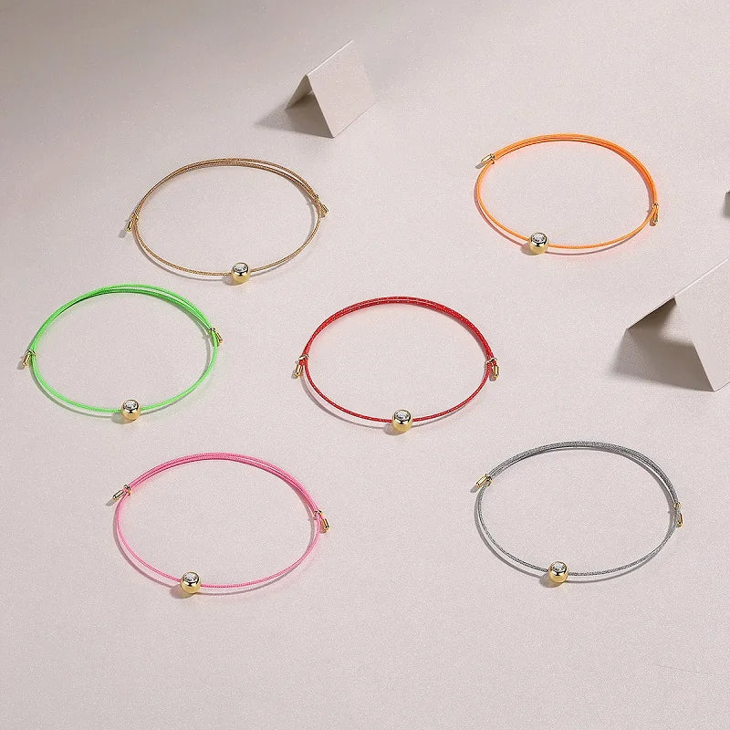 JIUZUAN D Color VVS1 Moissanite Bracelet, GRA Certified, 0.3Ct Lab Diamond, Adjustable Cord in 6 Colors, Elegant Jewelry for Wom