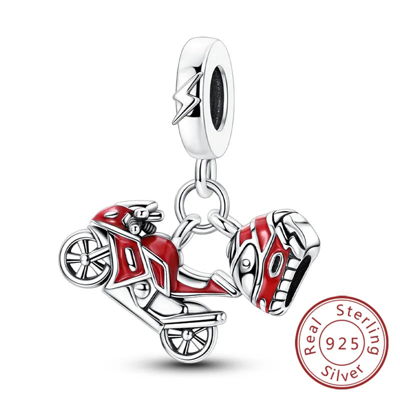 Original Charms Bead 925 Sterling Silver Paris Tower Car Map Castle Travel Charms Fit Pendant Bracelets Women DIY Jewelry Making