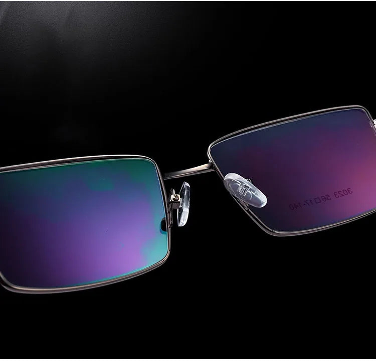 UVLAIK Square Titanium Glasses Frame Alloy Thick Eyeglasses For Women Metal Plated Eyewear Man Female Male Frames