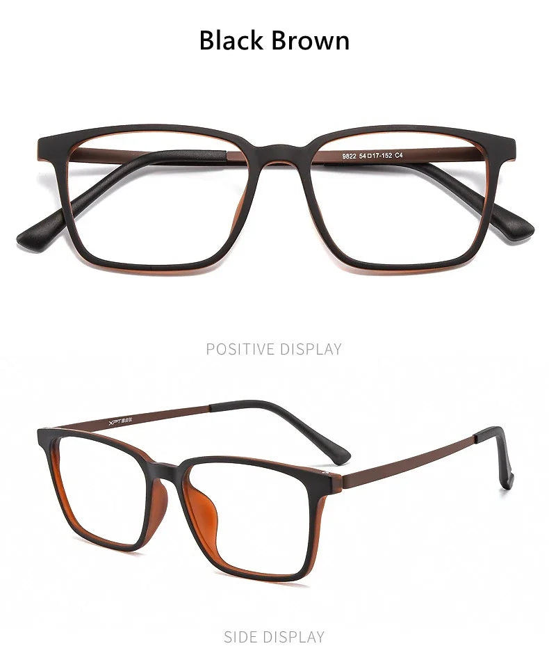 Ultra-Light Square Rubber Titanium Myopia Eyewear Frame Women Blue Light Blocking Optical Prescription Glasses Frame Men 9822