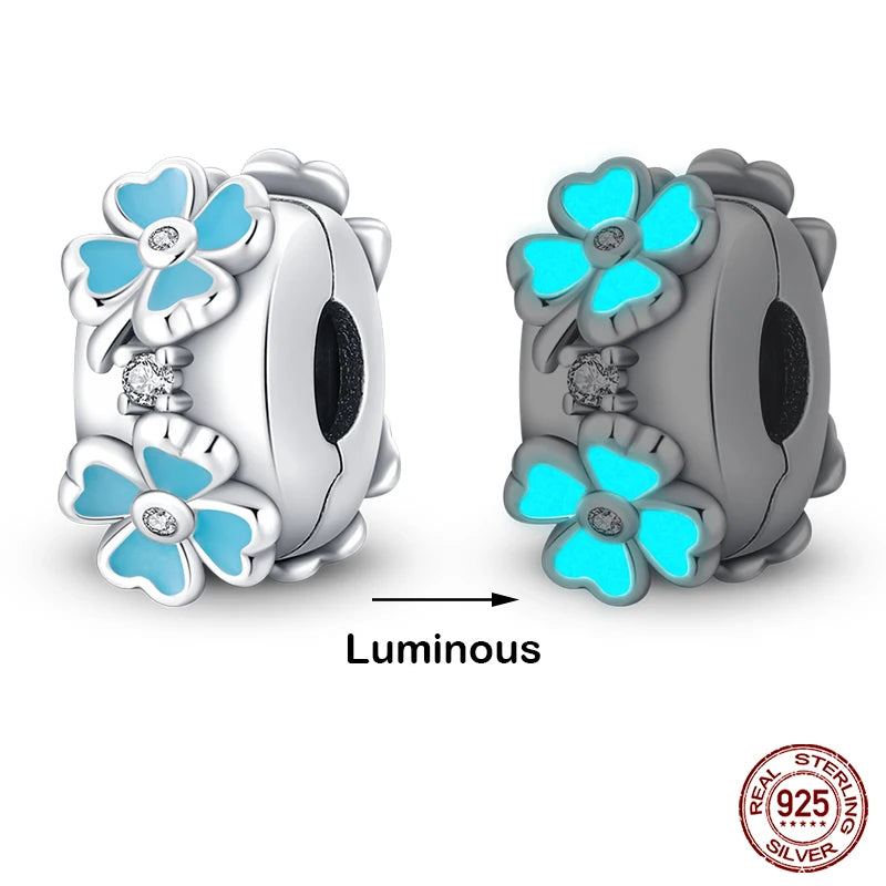 Hot Sale silver-plated Glow in the dark Firefly Honeybee Star Charms Beads Fit Qikaola Original Bracelets Fine DIY Jewelry Gift