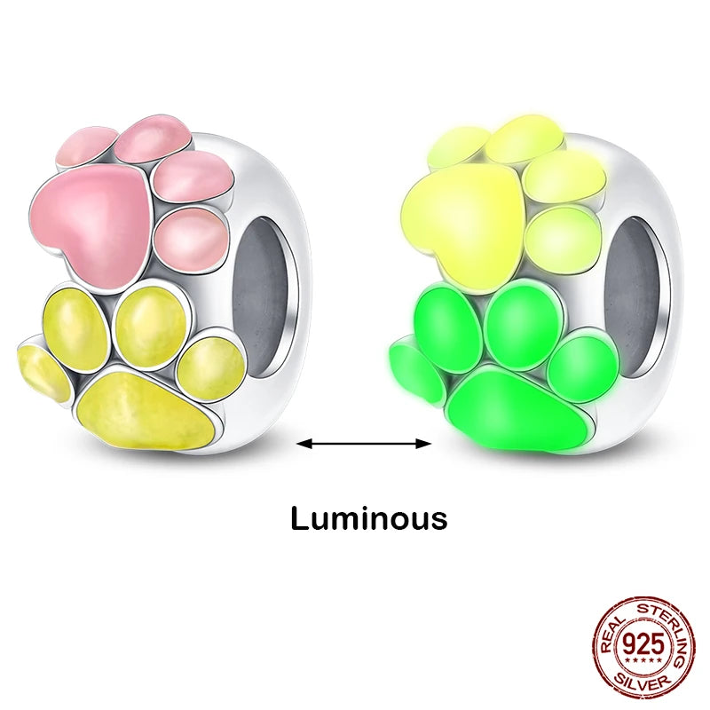 Hot Sale silver-plated Glow in the dark Firefly Honeybee Star Charms Beads Fit Qikaola Original Bracelets Fine DIY Jewelry Gift