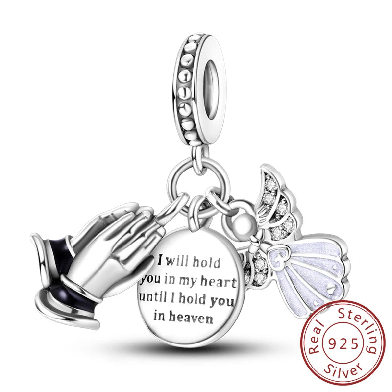 New 925 Silver Dream Charms Baeds Angel Devil's Eye Fatima's Hand Cross Charms Pendant Fit Original Bracelet Women Jewelry Gift