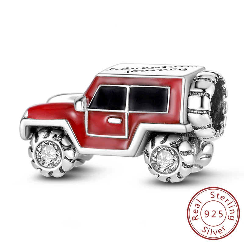 Original Charms Bead 925 Sterling Silver Paris Tower Car Map Castle Travel Charms Fit Pendant Bracelets Women DIY Jewelry Making